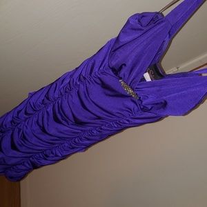 Royal purple body con dress